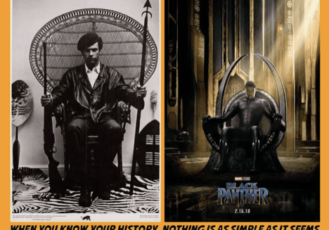 Black Panther movie poster with history theme.